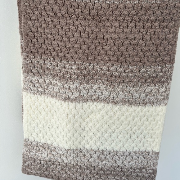 Calvin Klein Accessories - Calvin Klein Brown and Cream Knit Scarf - new